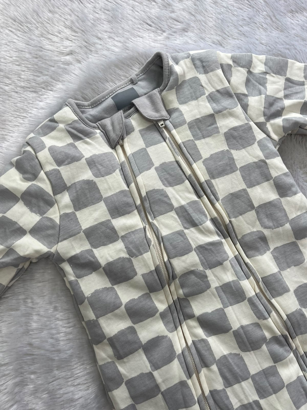 Ash checkered quilted Romper