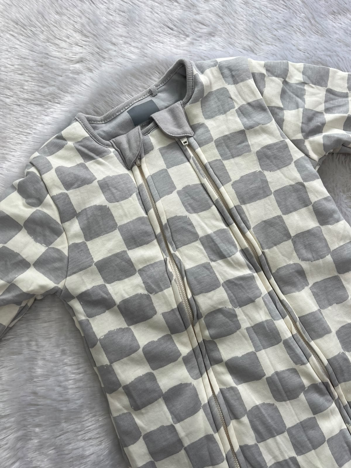 Ash checkered quilted Romper