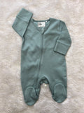 Turquoise Blue Ribbed Romper