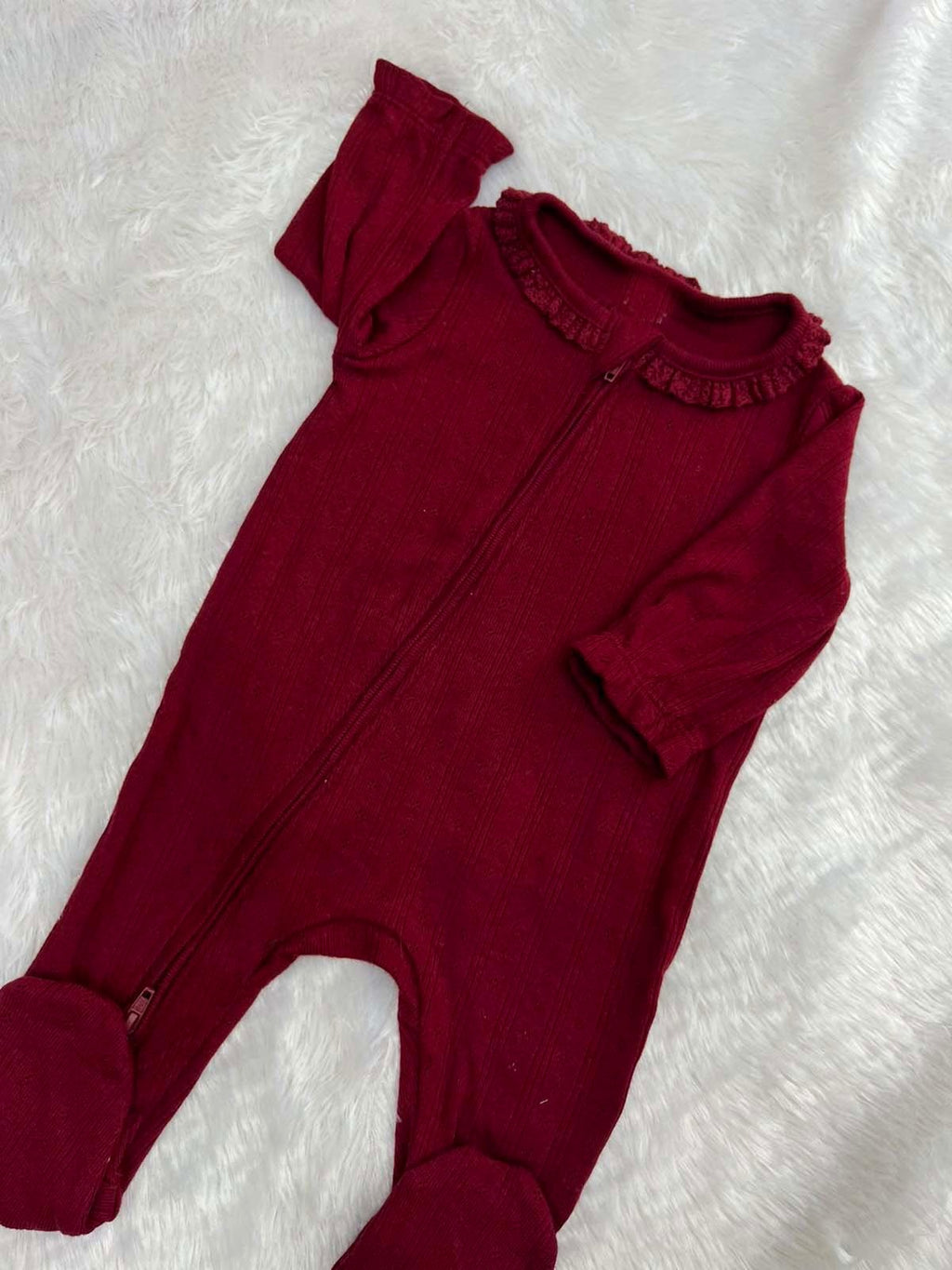 Red ribbed Romper