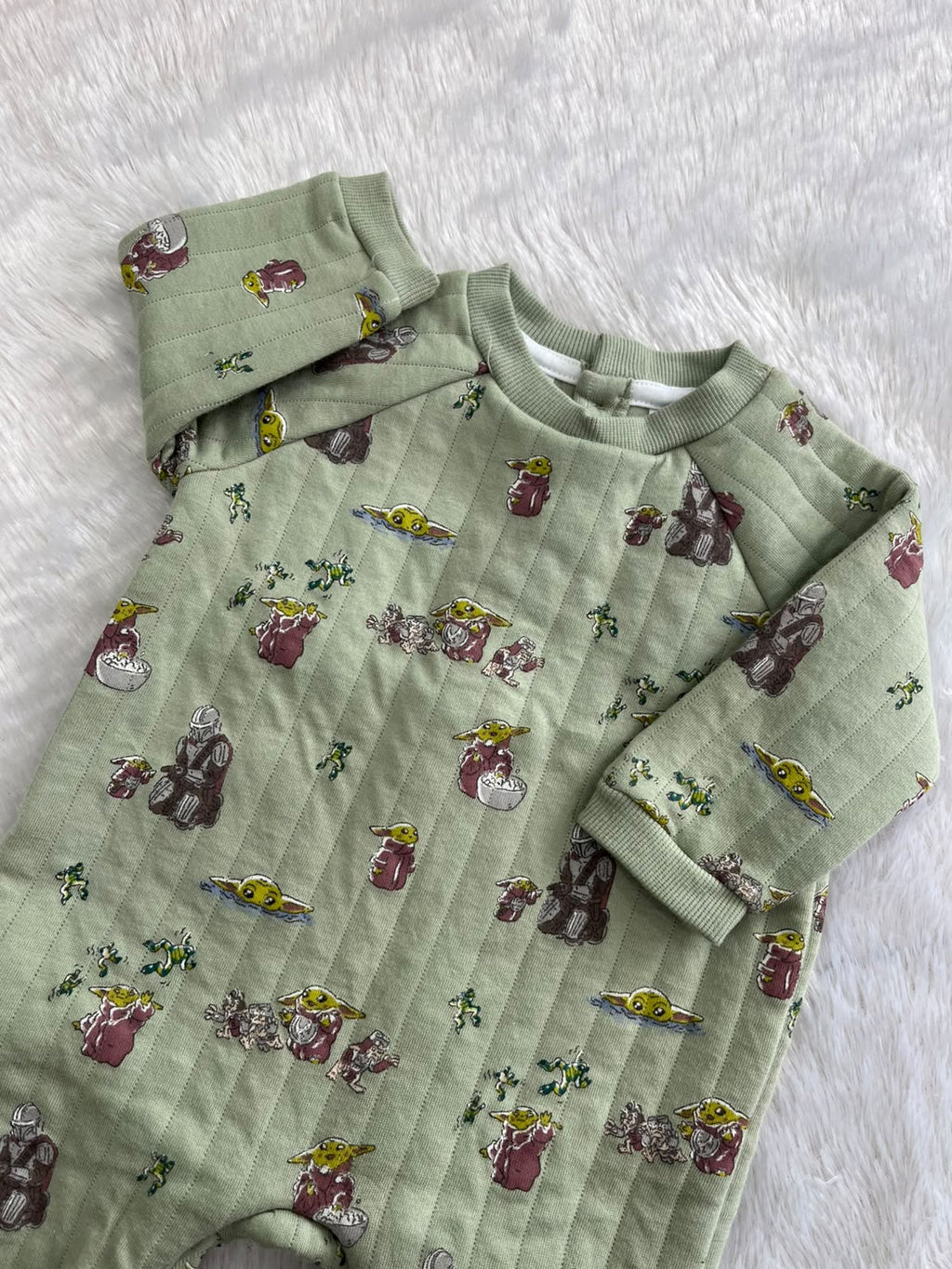 Pastel green non footed quilted