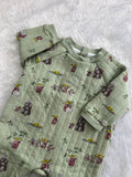 Pastel green non footed quilted