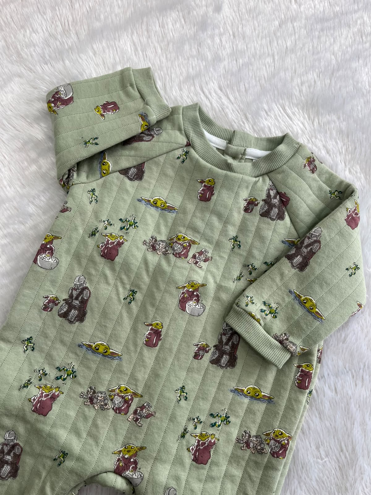 Pastel green non footed quilted