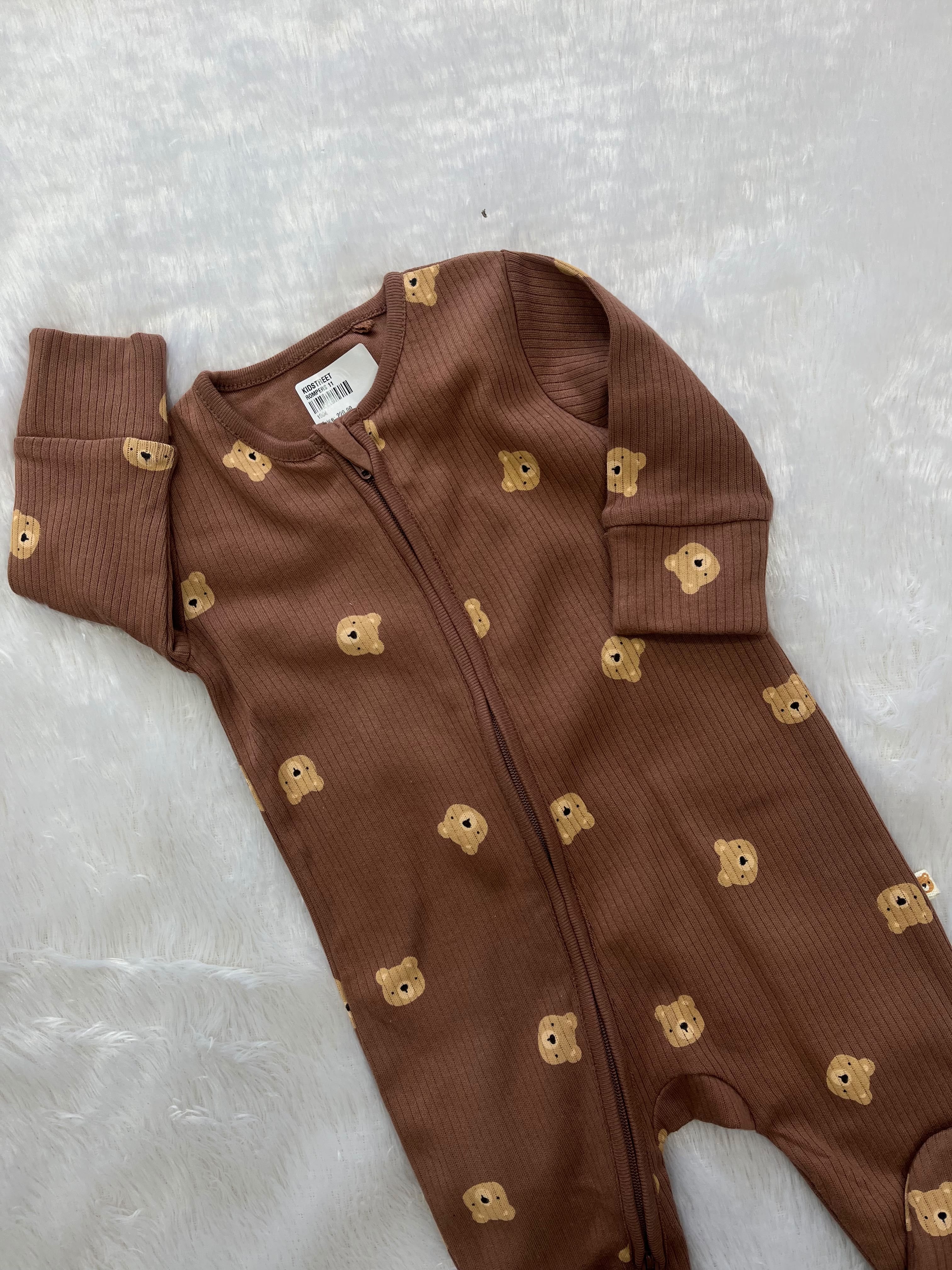 Cute teddy Romper-brown
