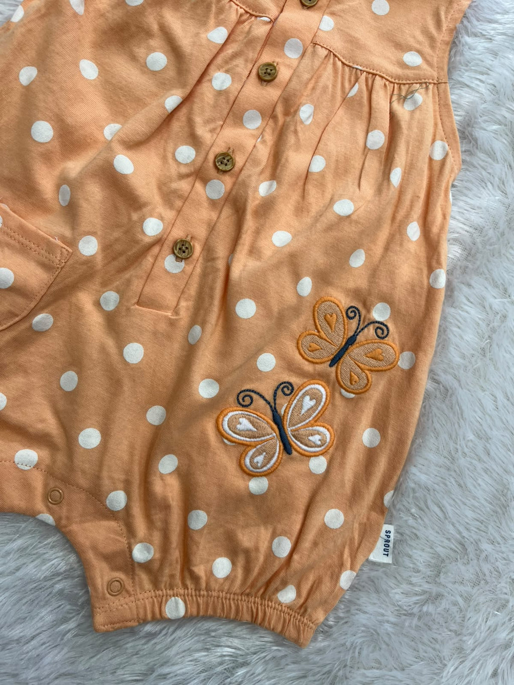 Orange butterfly dungaree