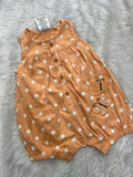 Orange butterfly dungaree