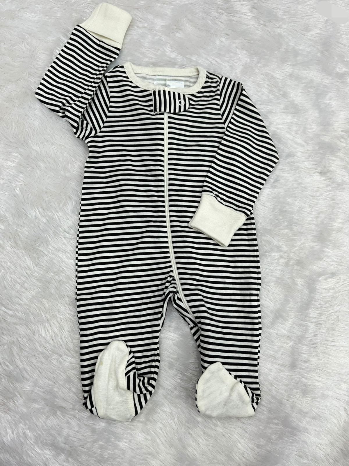 Black and white striped Romper