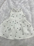 Beige Muslin Star Printed Frock