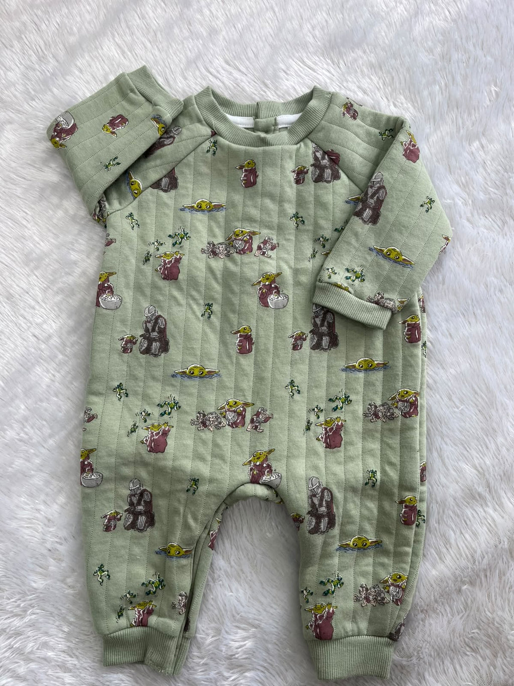 Pastel green non footed quilted