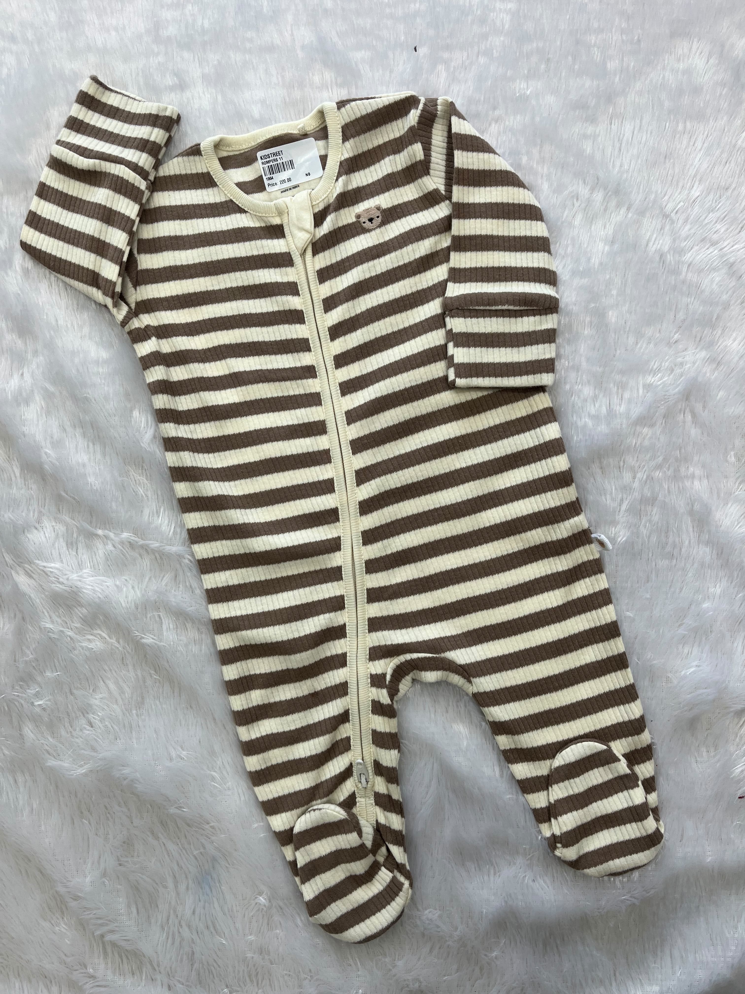 Striped Ribbed cute Rompers