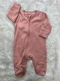 Cute Pink Ribbed Romper
