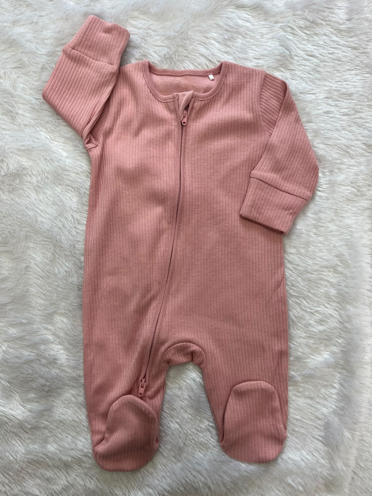 Cute Pink Ribbed Romper