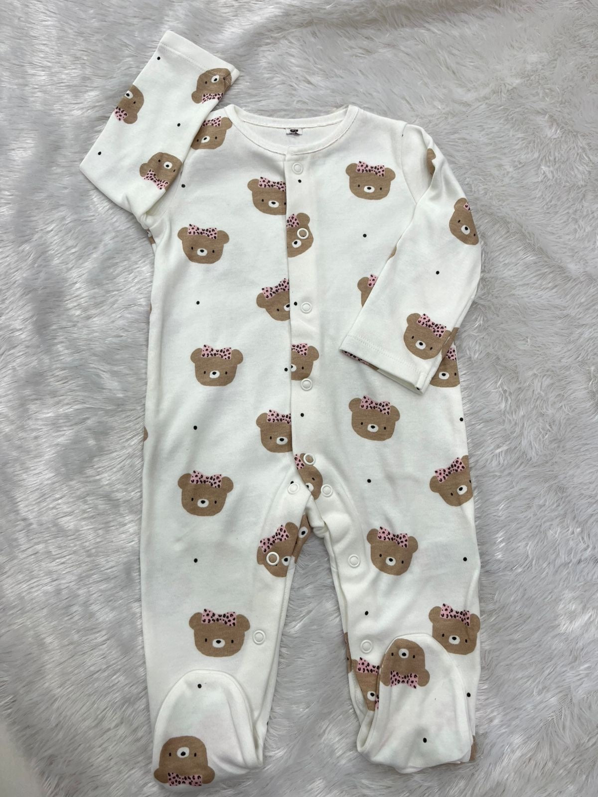 Brown teddy romper