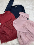Party wear frock-Meroon Navy blue and Lavender