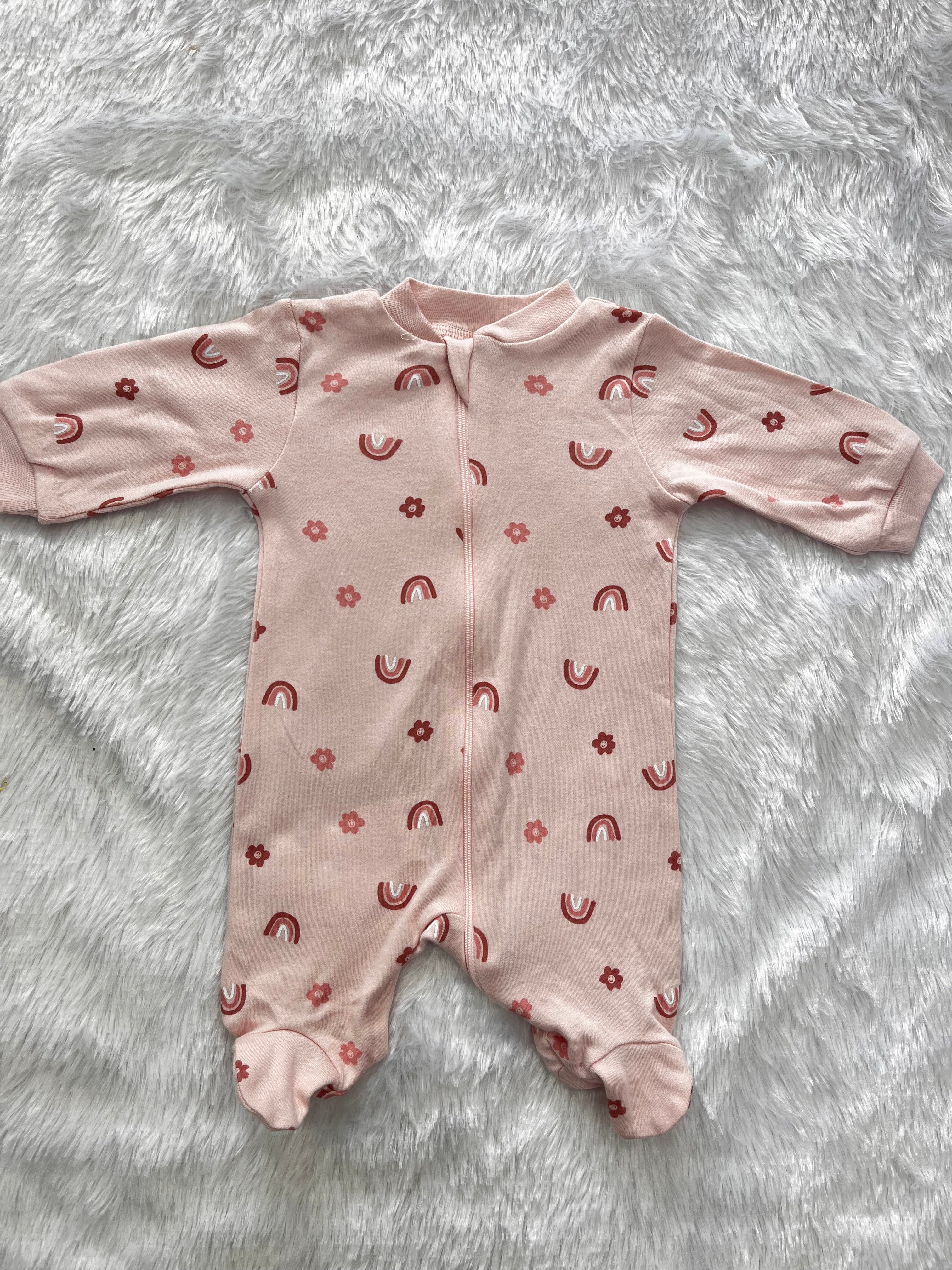 Pink rainbow romper