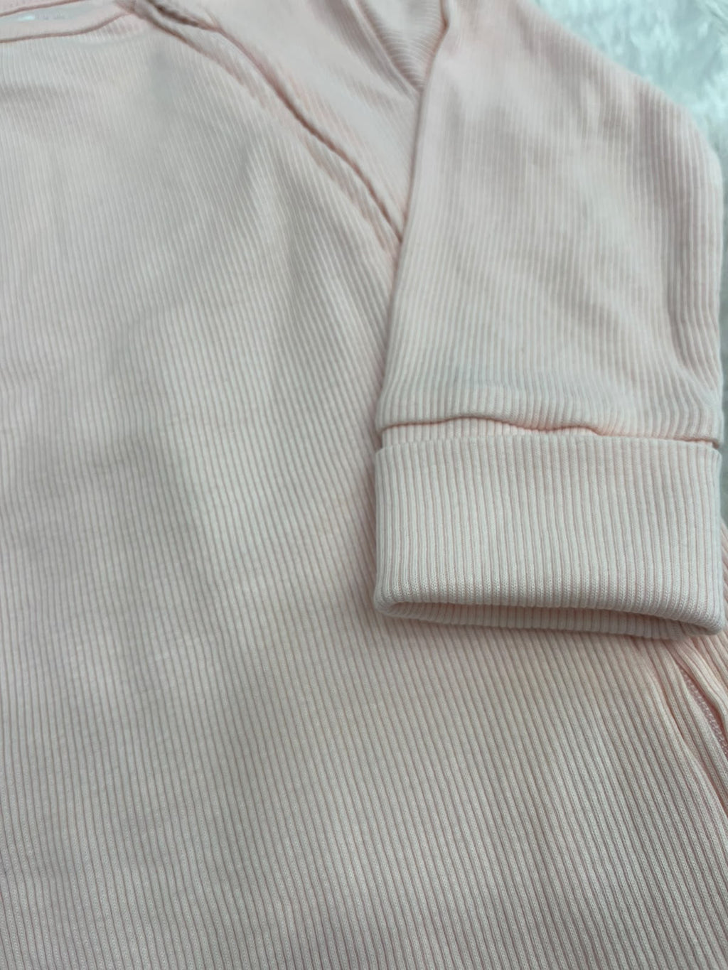 Baby pink ribbed romper-non footed
