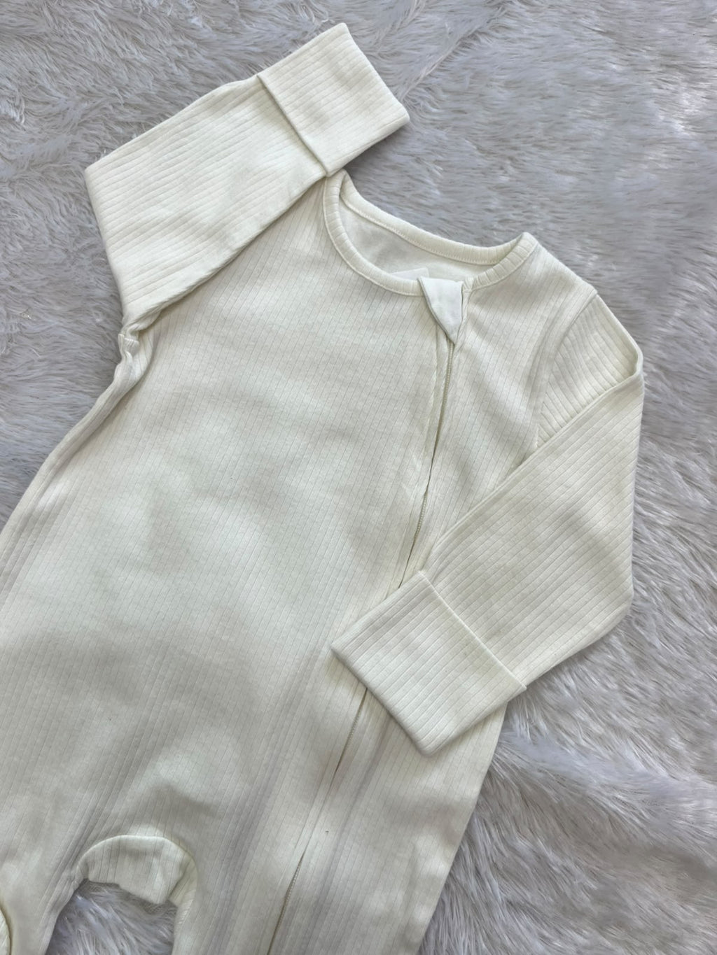 Pure White Ribbed Romper
