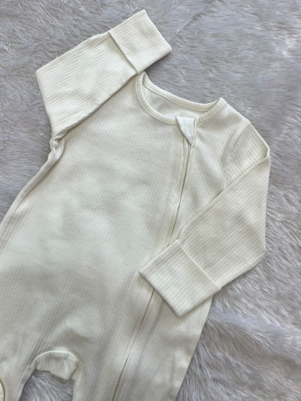 Pure White Ribbed Romper