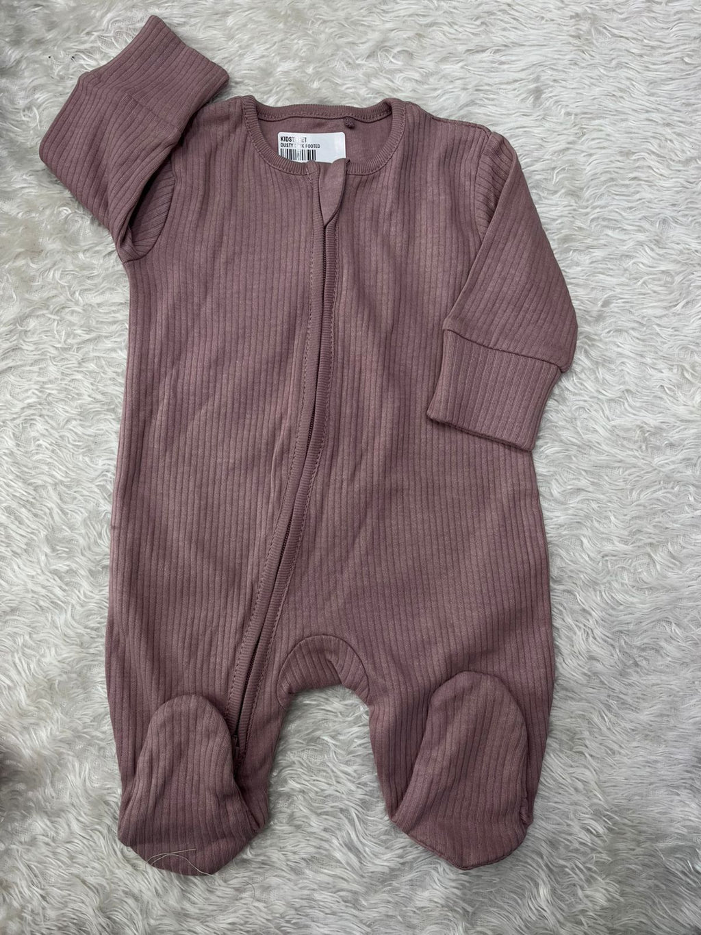 Dusty pink Ribbed- footed and Non footed