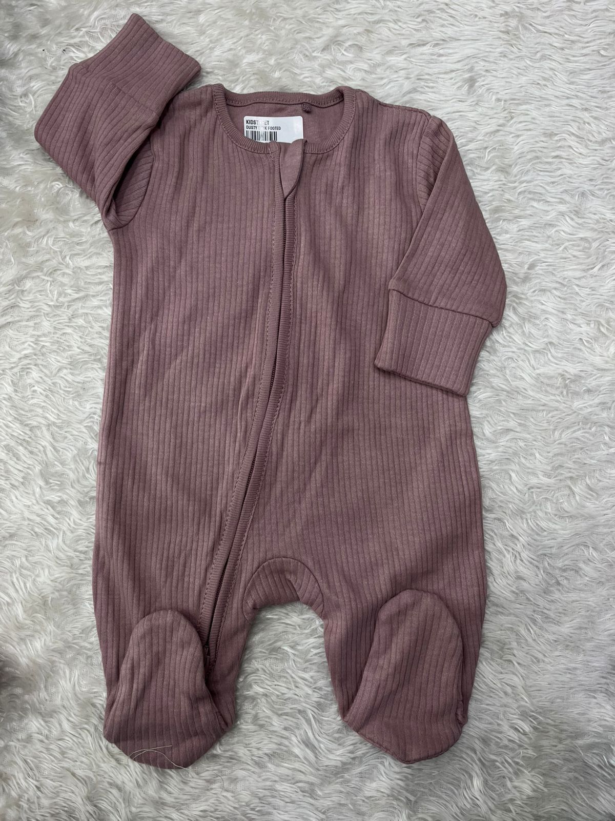 Dusty pink Ribbed- footed and Non footed