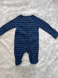 Blue Stripe-Newborn Romper