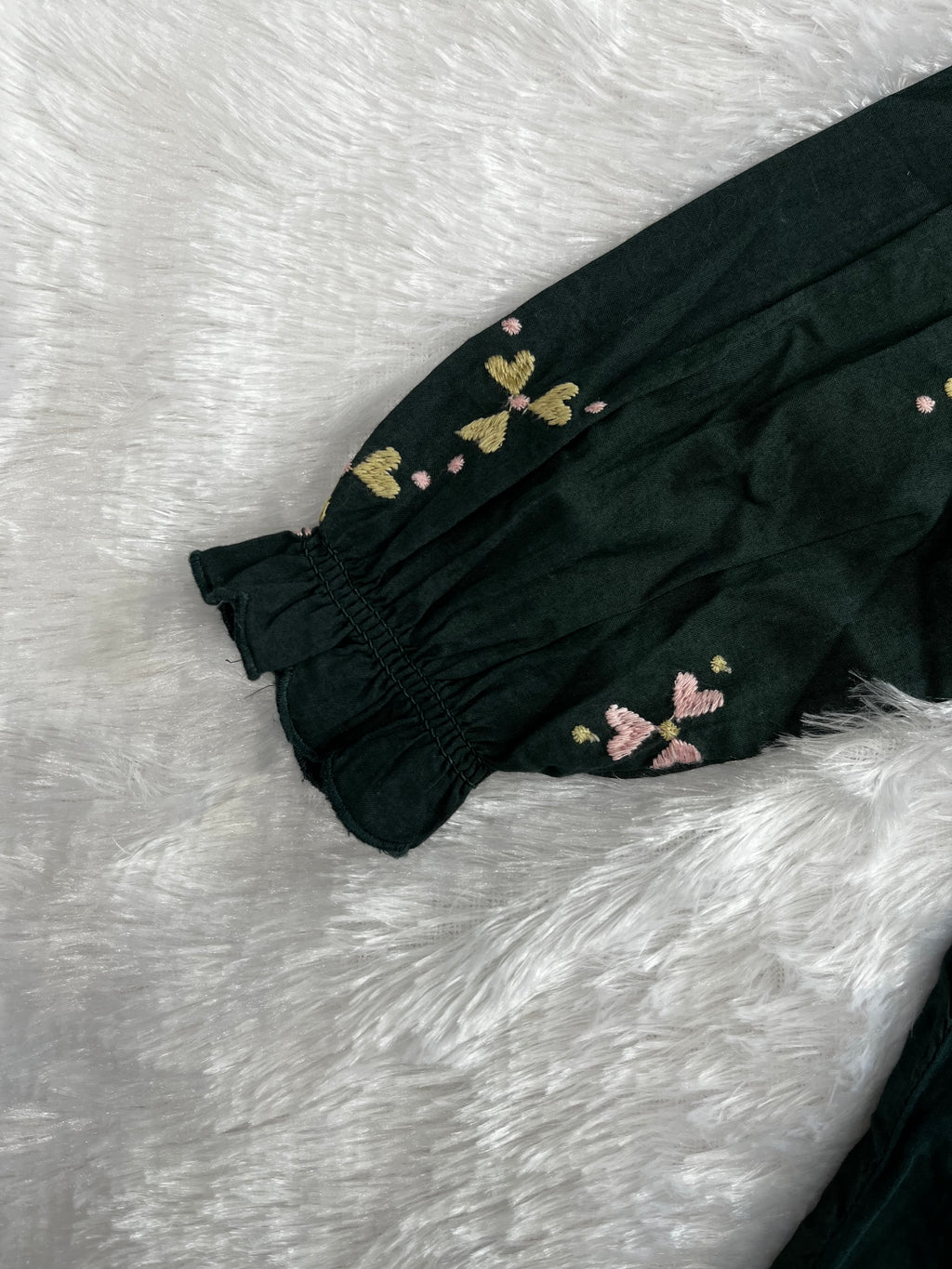 Green Embroidered Frock-1404