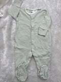White and green striped Romper