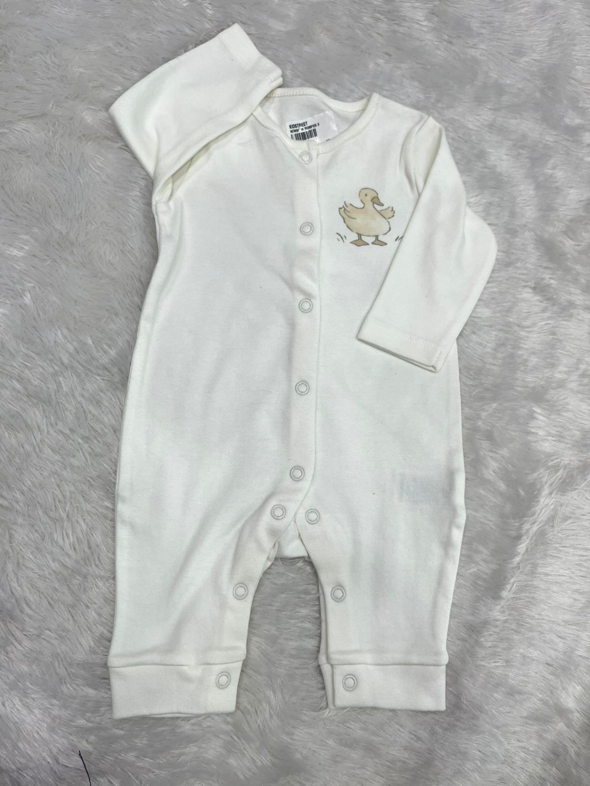 Cute duck- plane white non footed Romper