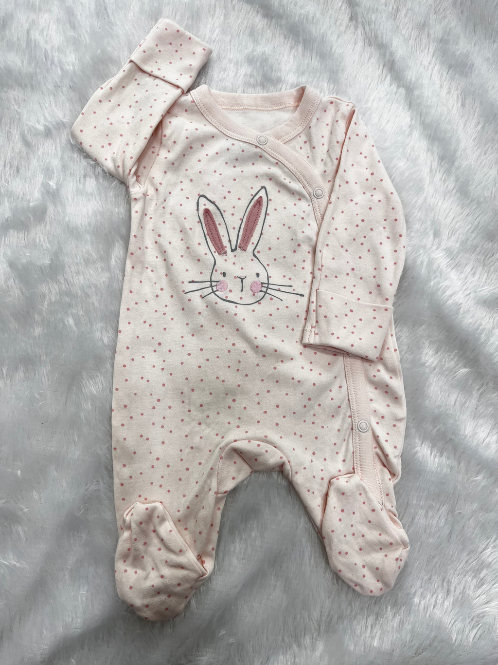 Pink bunny romper