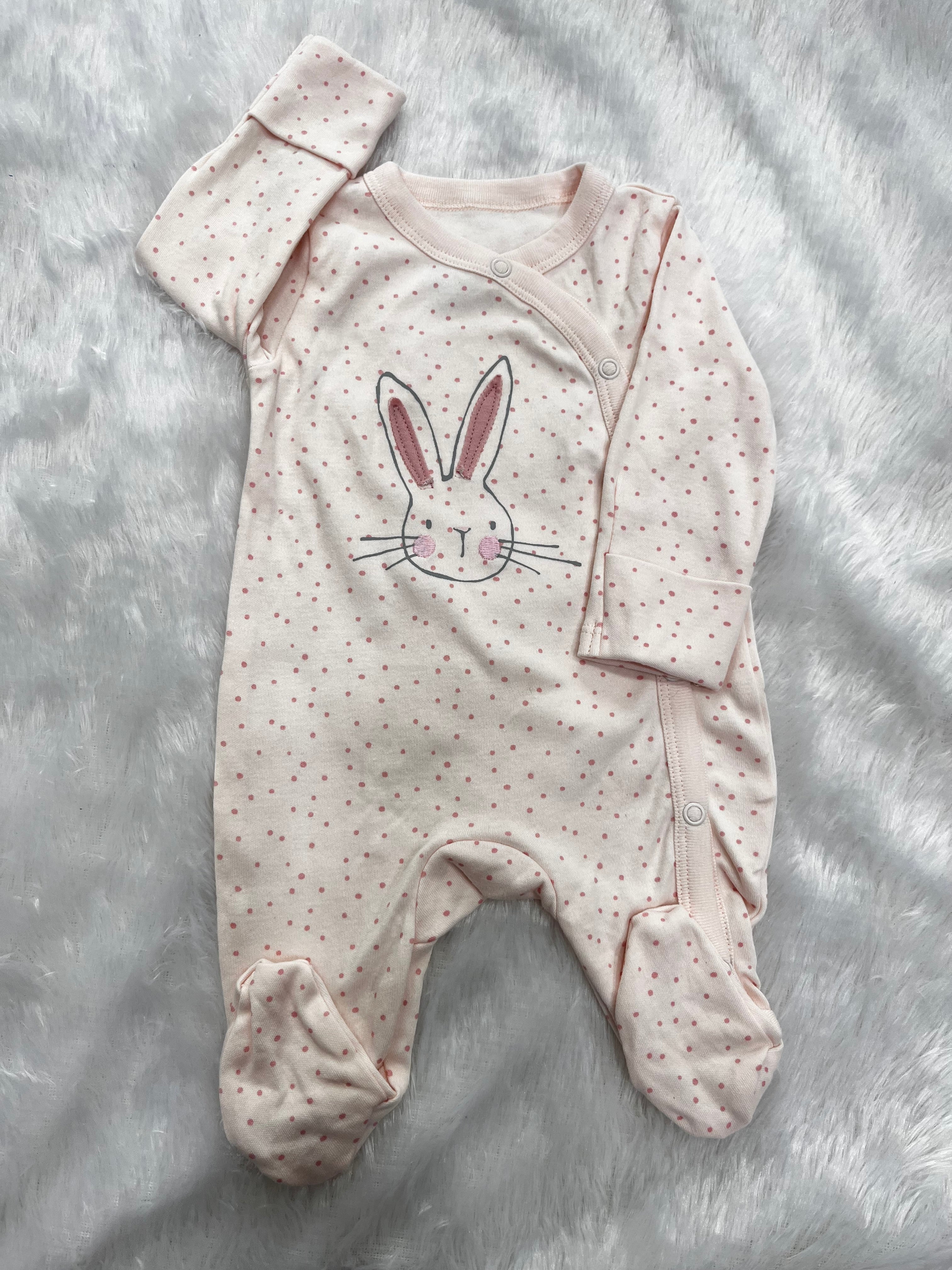 Pink bunny romper