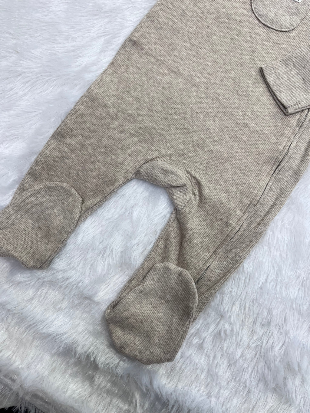 Ribbed two way zipper Romper-1428