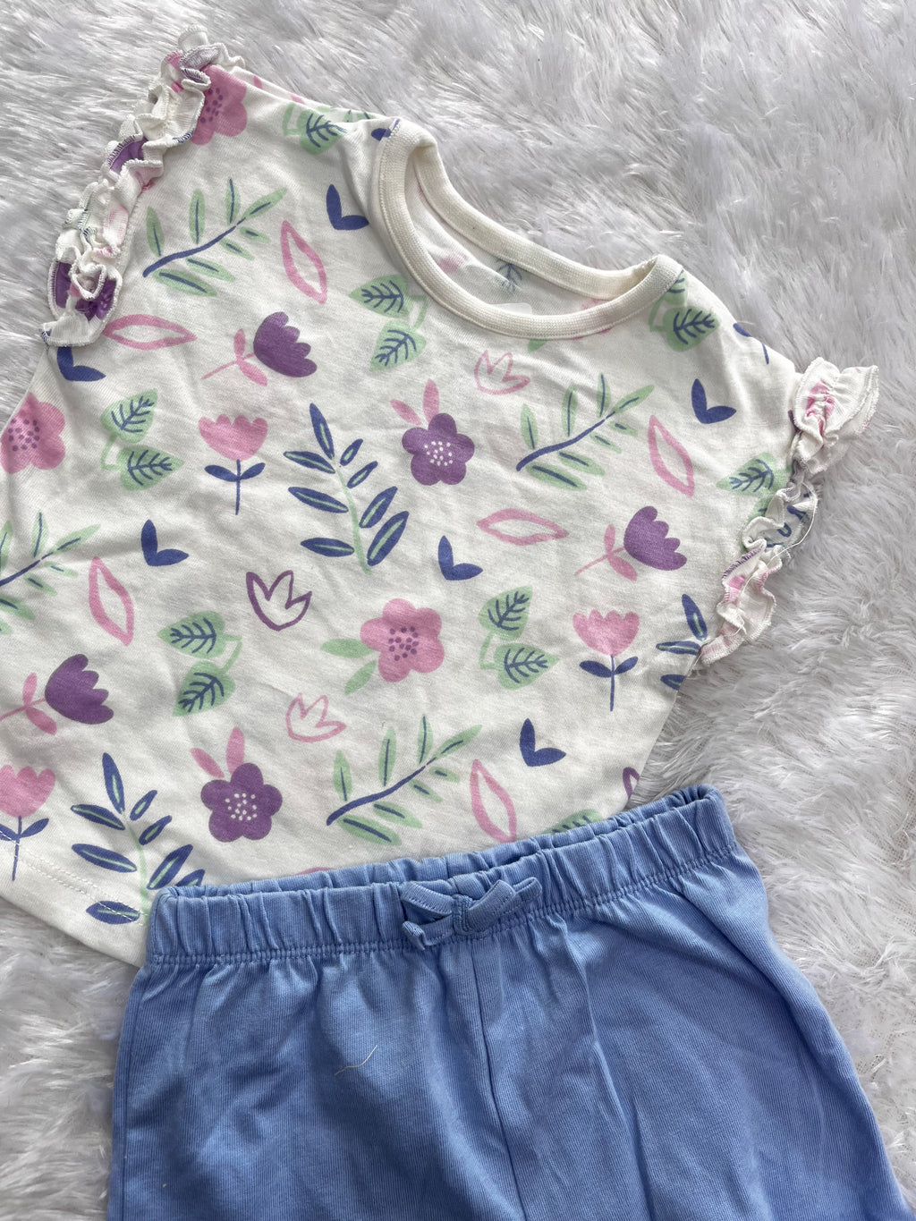 Cuty Florals - t shirt shorts set-1478