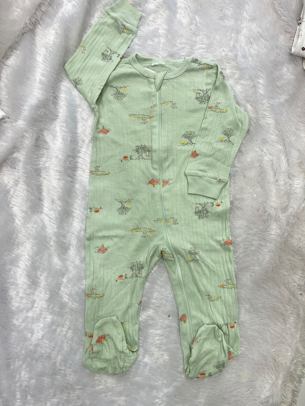 Pastel green Zipper Romper