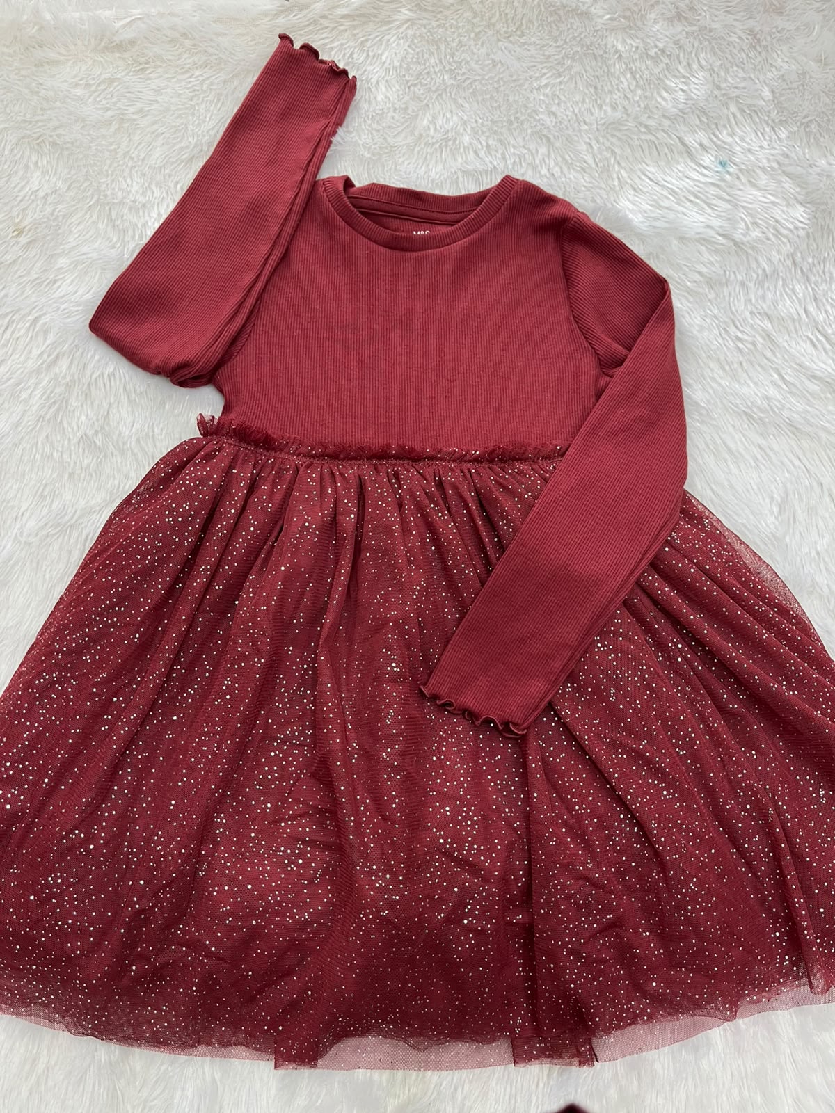 Party wear frock-Meroon Navy blue and Lavender