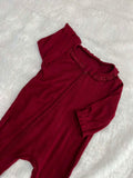 Red ribbed Romper