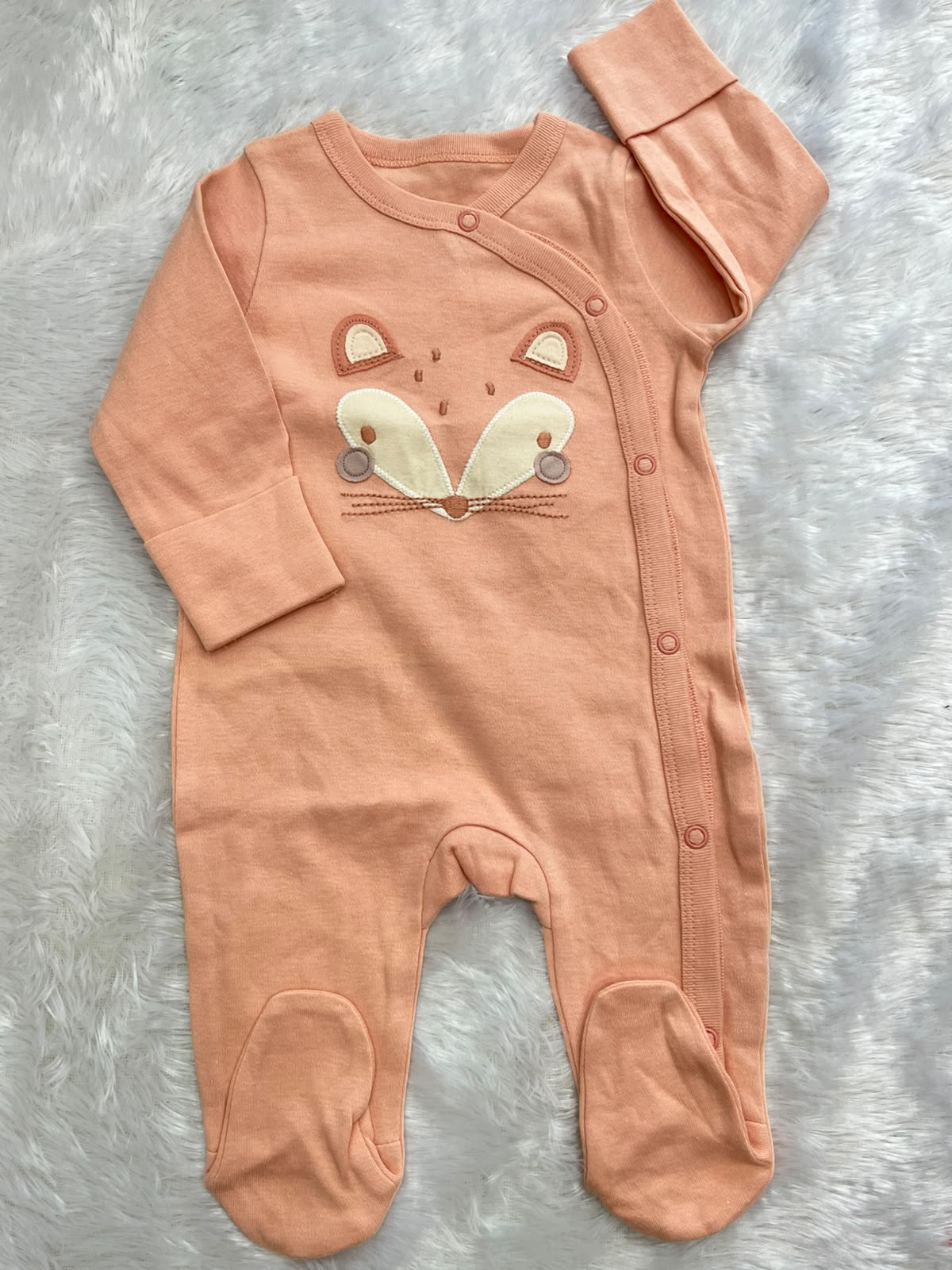 Cute Peach animal theme romper