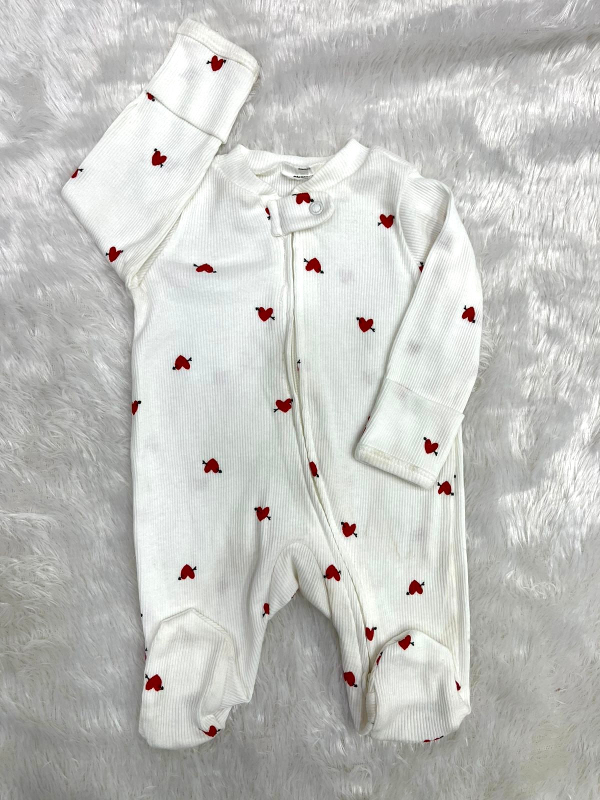 Heart Print Romper