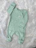 Green Ribbed Romper