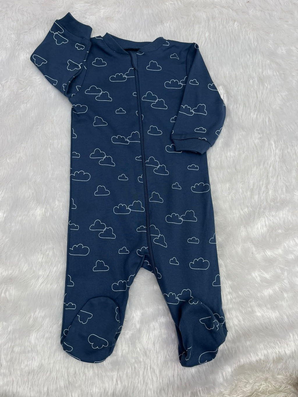 Clouds-Blue Romper