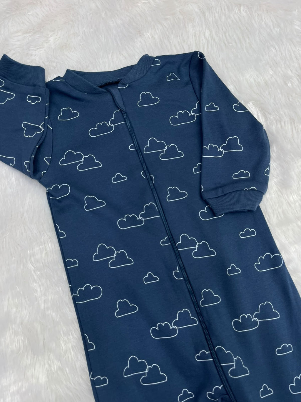 Clouds-Blue Romper