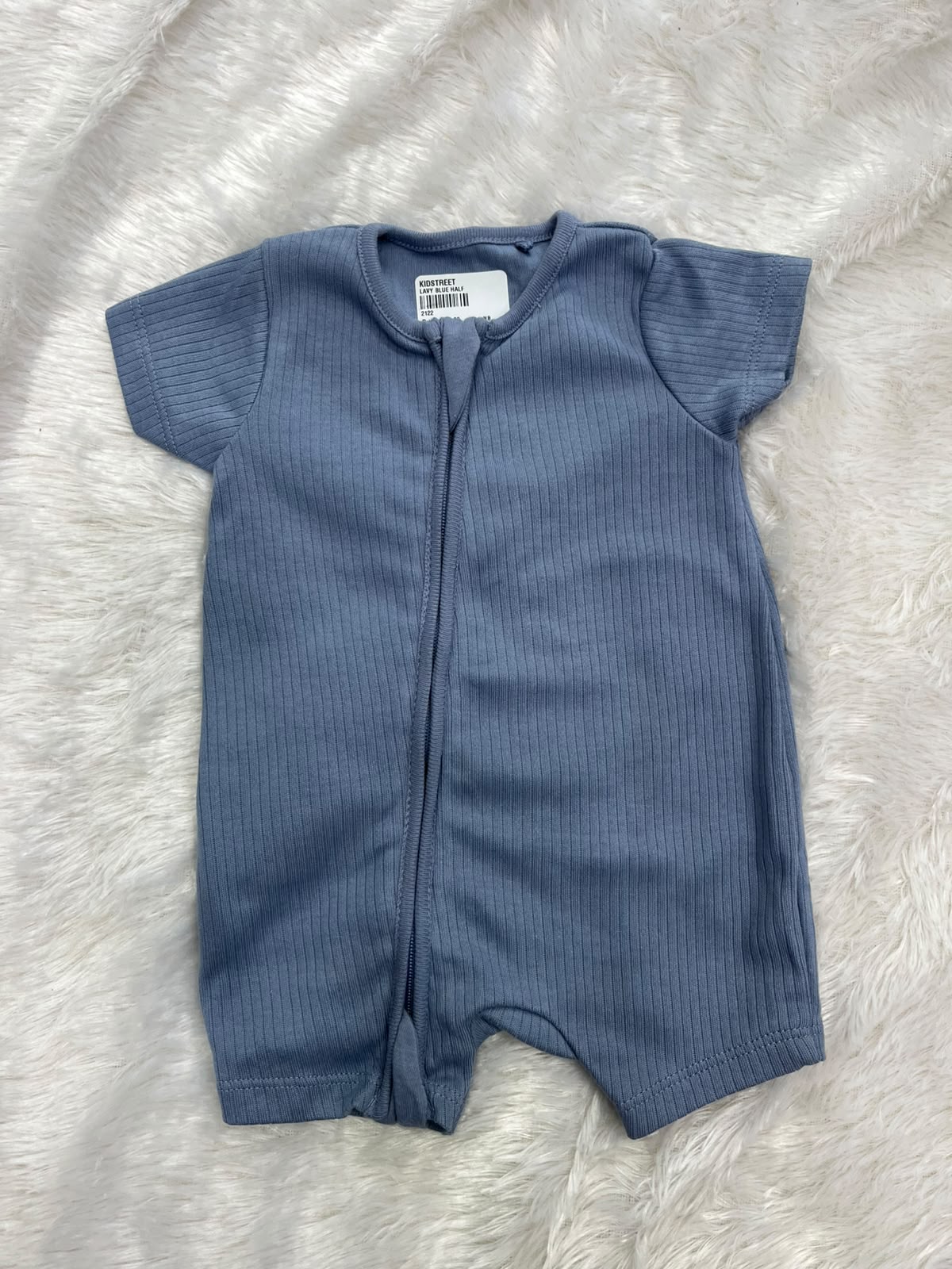 Ribbed Half jumpsuit-Navy blue