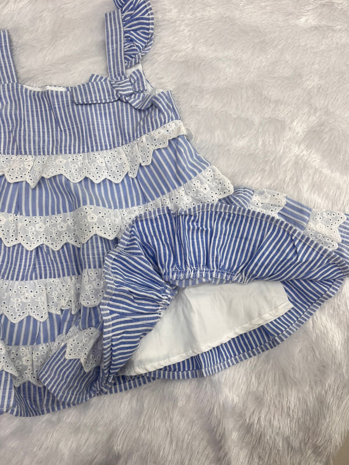 BLUE STRIPE WITH FRILLS-1021