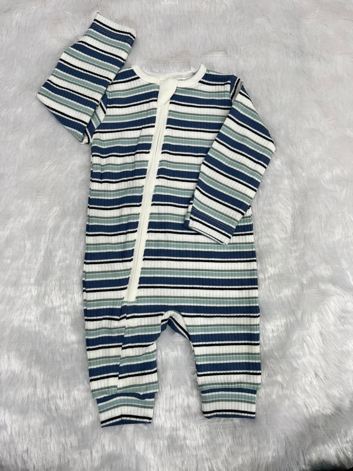 STRIPED NON FOOTED ROMPER-1010
