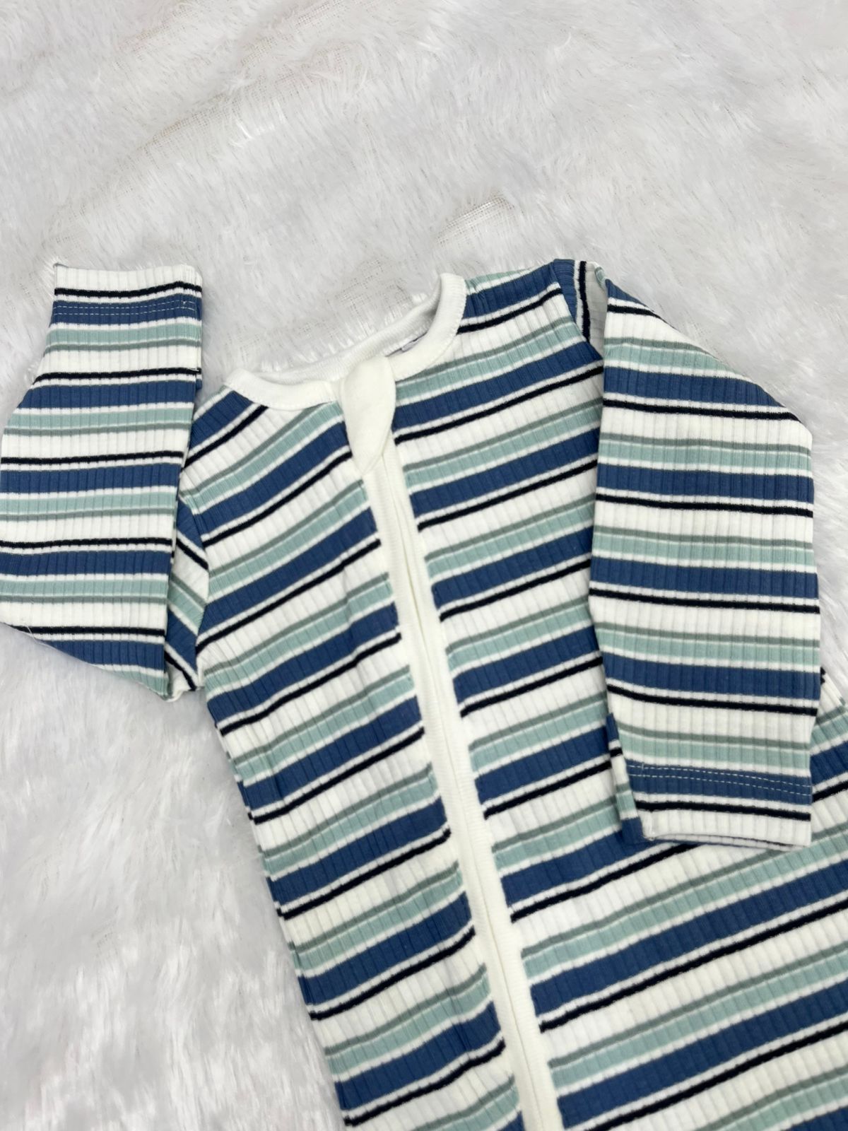 STRIPED NON FOOTED ROMPER-1010