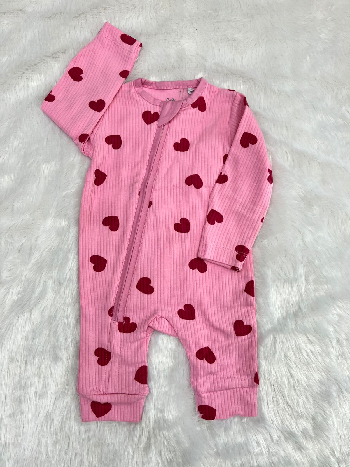 RED HEART ON PINK ROMPER-1014
