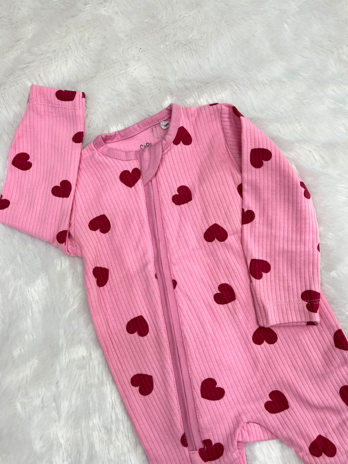 RED HEART ON PINK ROMPER-1014