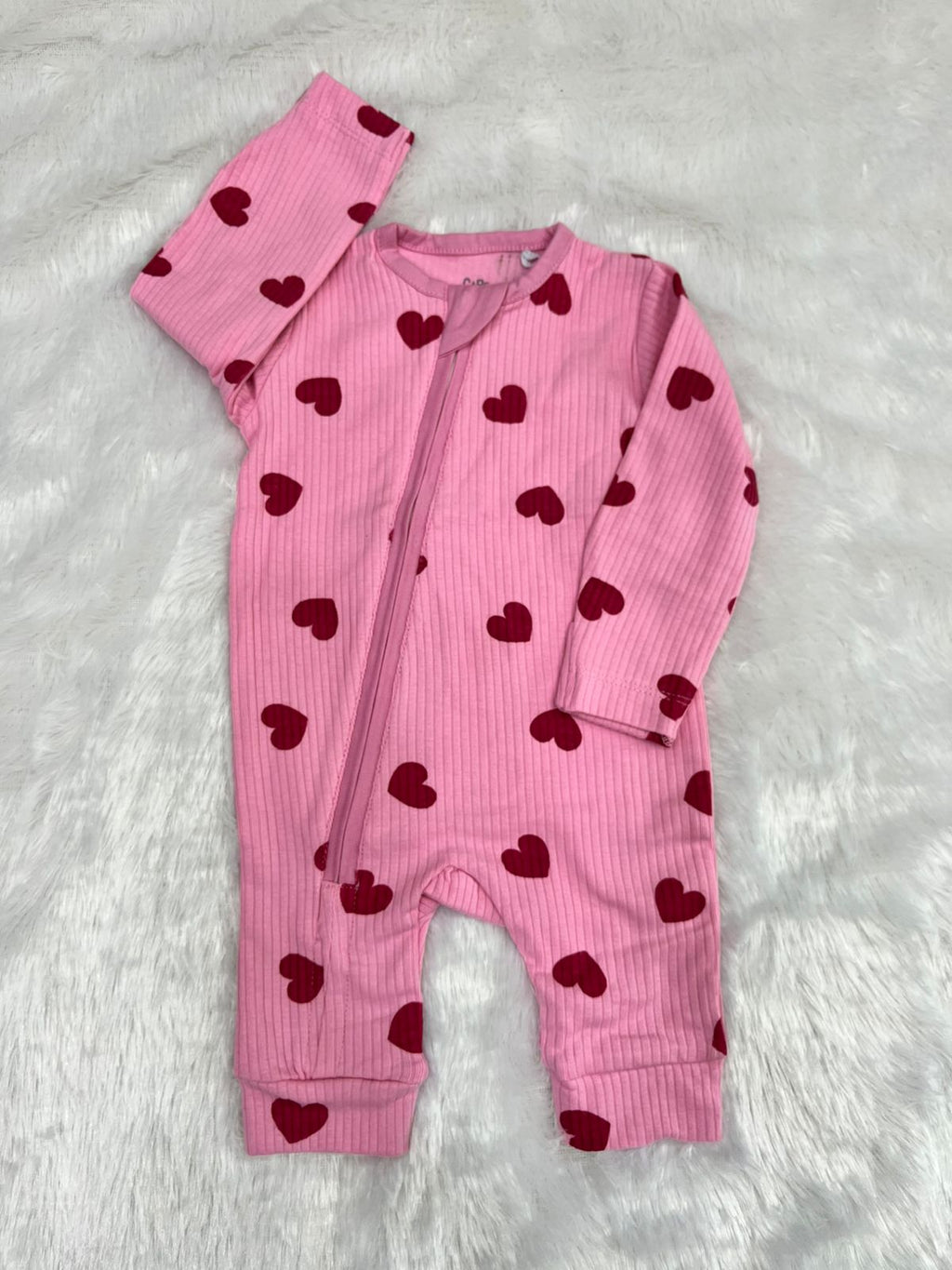 RED HEART ON PINK ROMPER-1014