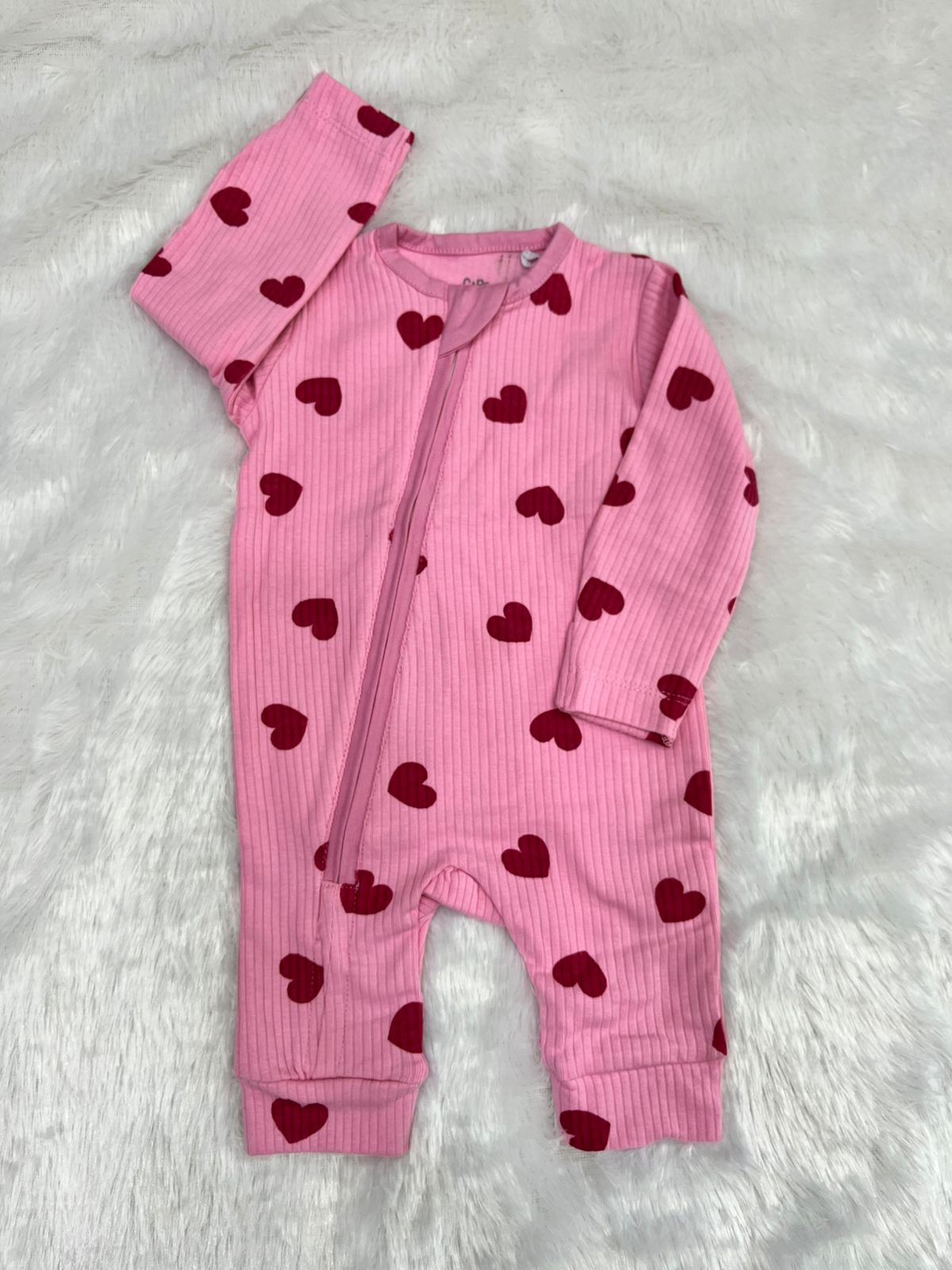 RED HEART ON PINK ROMPER-1014