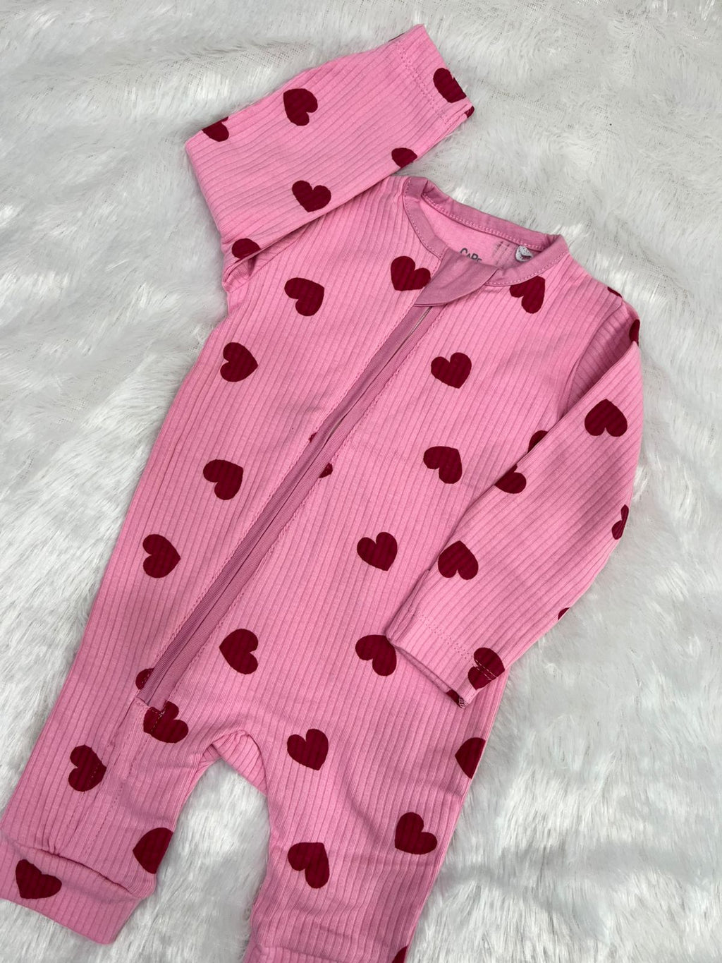 RED HEART ON PINK ROMPER-1014
