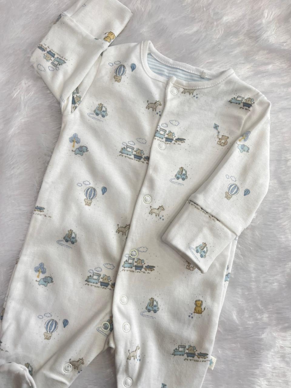 TOY TRAIN WHITE ROMPER-1078